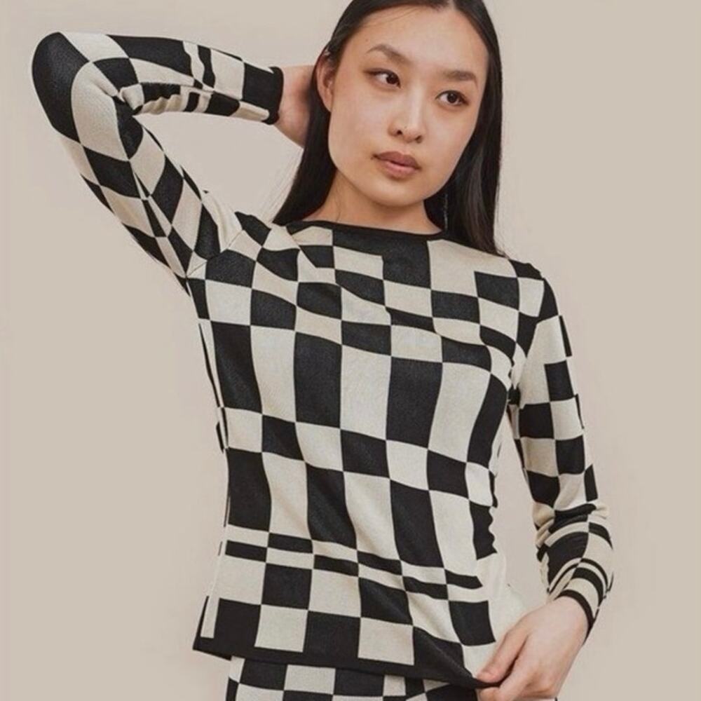 Paloma Wool Enya Checkered Long Sleeve Top